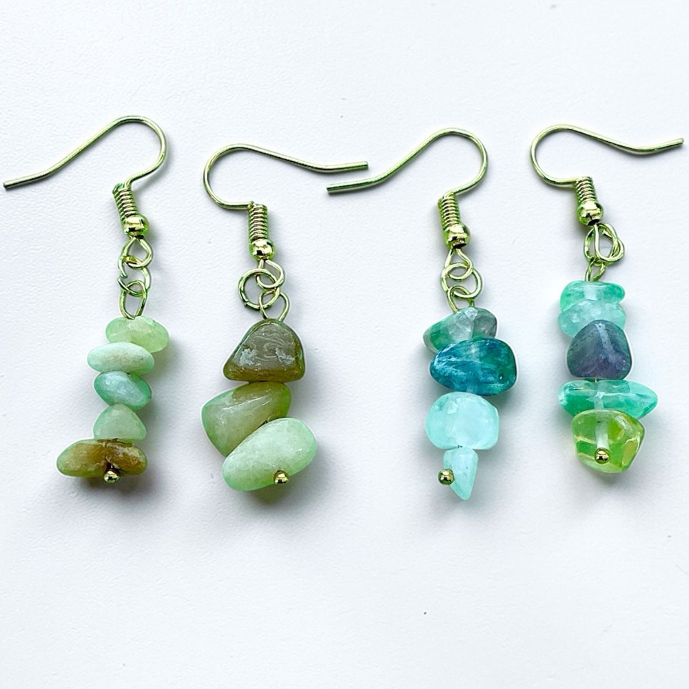🆕 2 Pairs KIDS Gemstone Earrings-Small